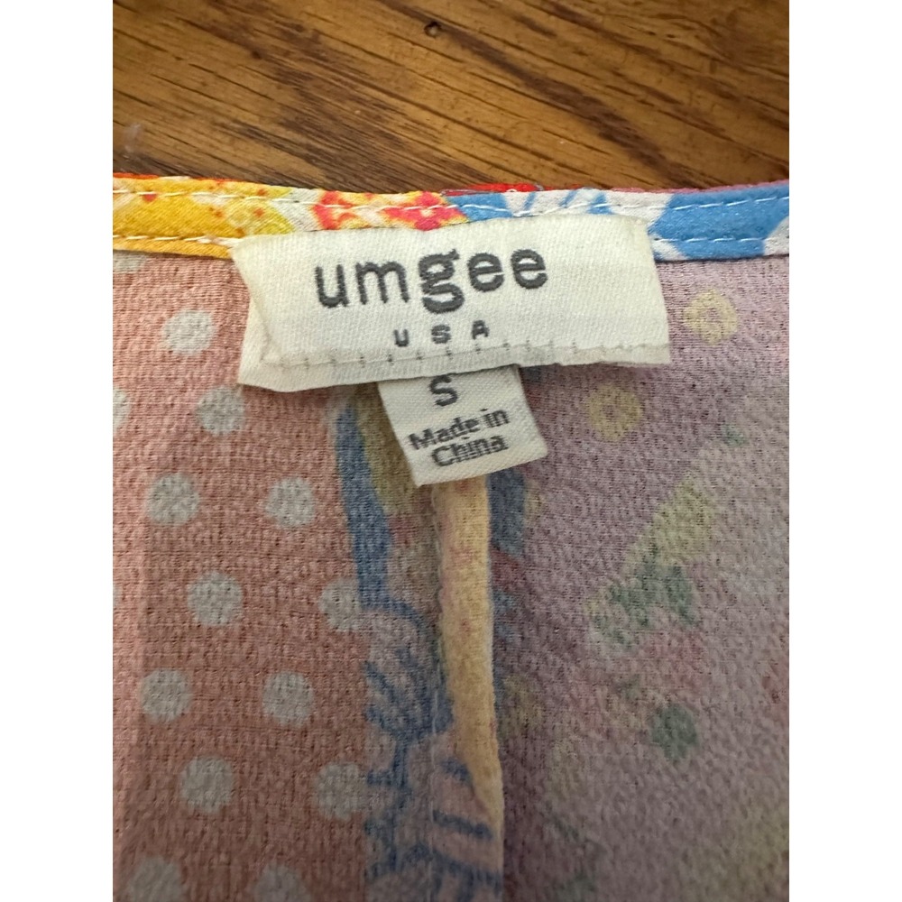 umgee multicolored v neck‎ blouse small - Picture 2 of 7